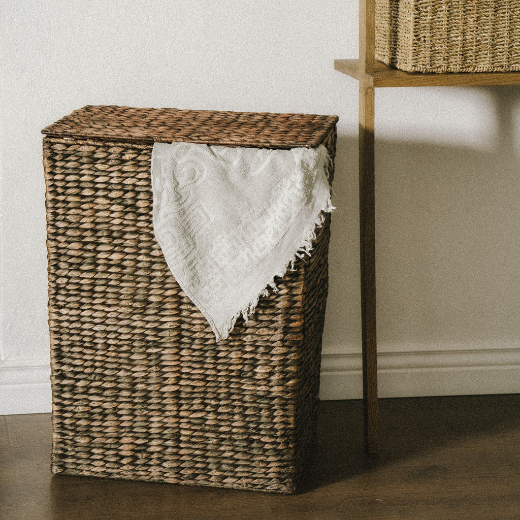 Large Water Hyacinth Laundry Basket With Lid