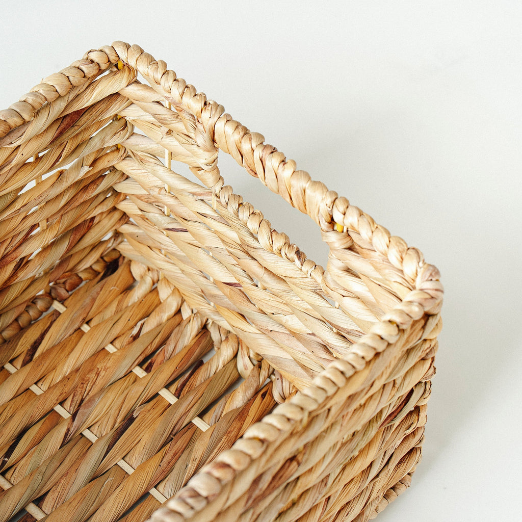Rectangular Water Hyacinth Basket, Set of 3
