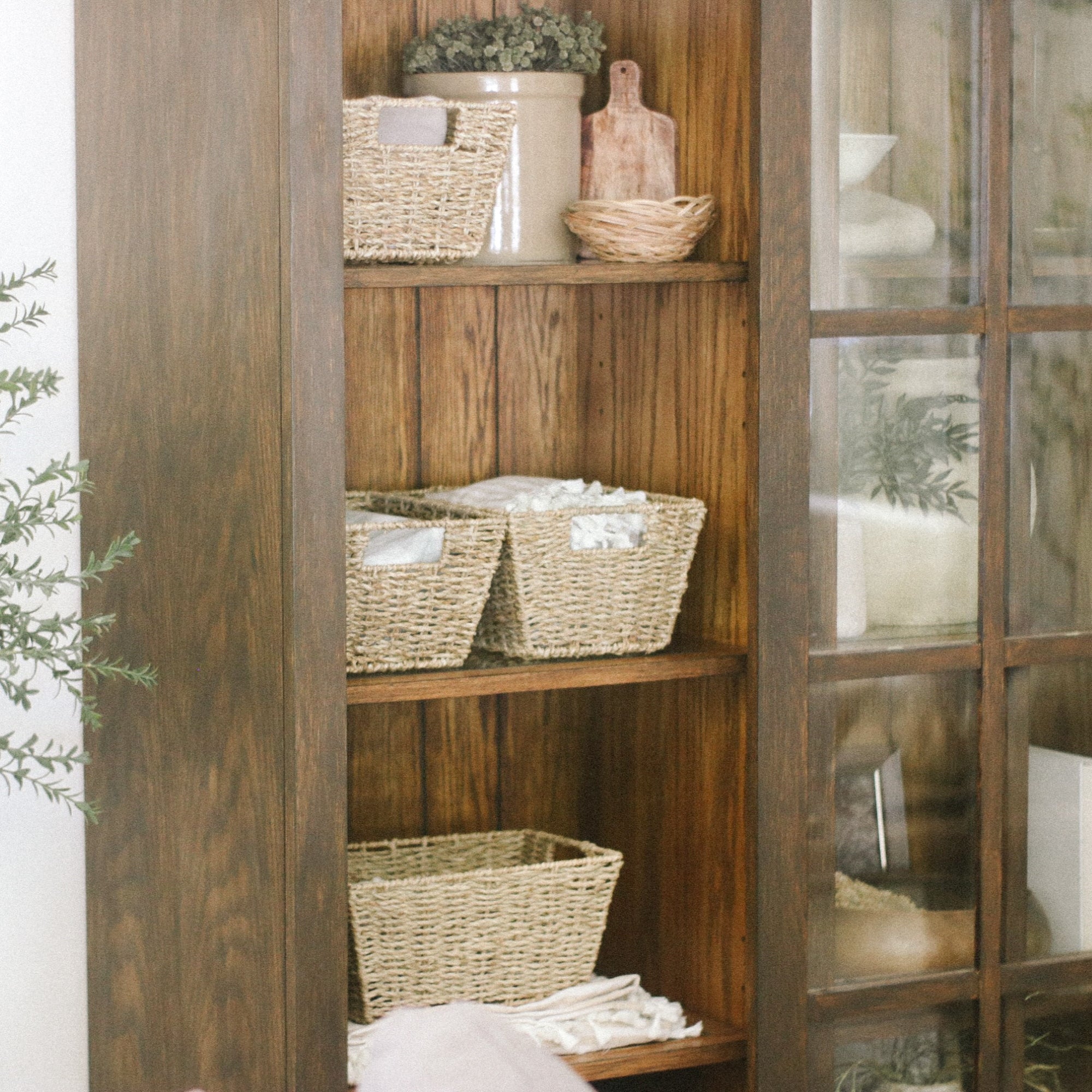 Twisted Rectangular Seagrass Wicker Basket