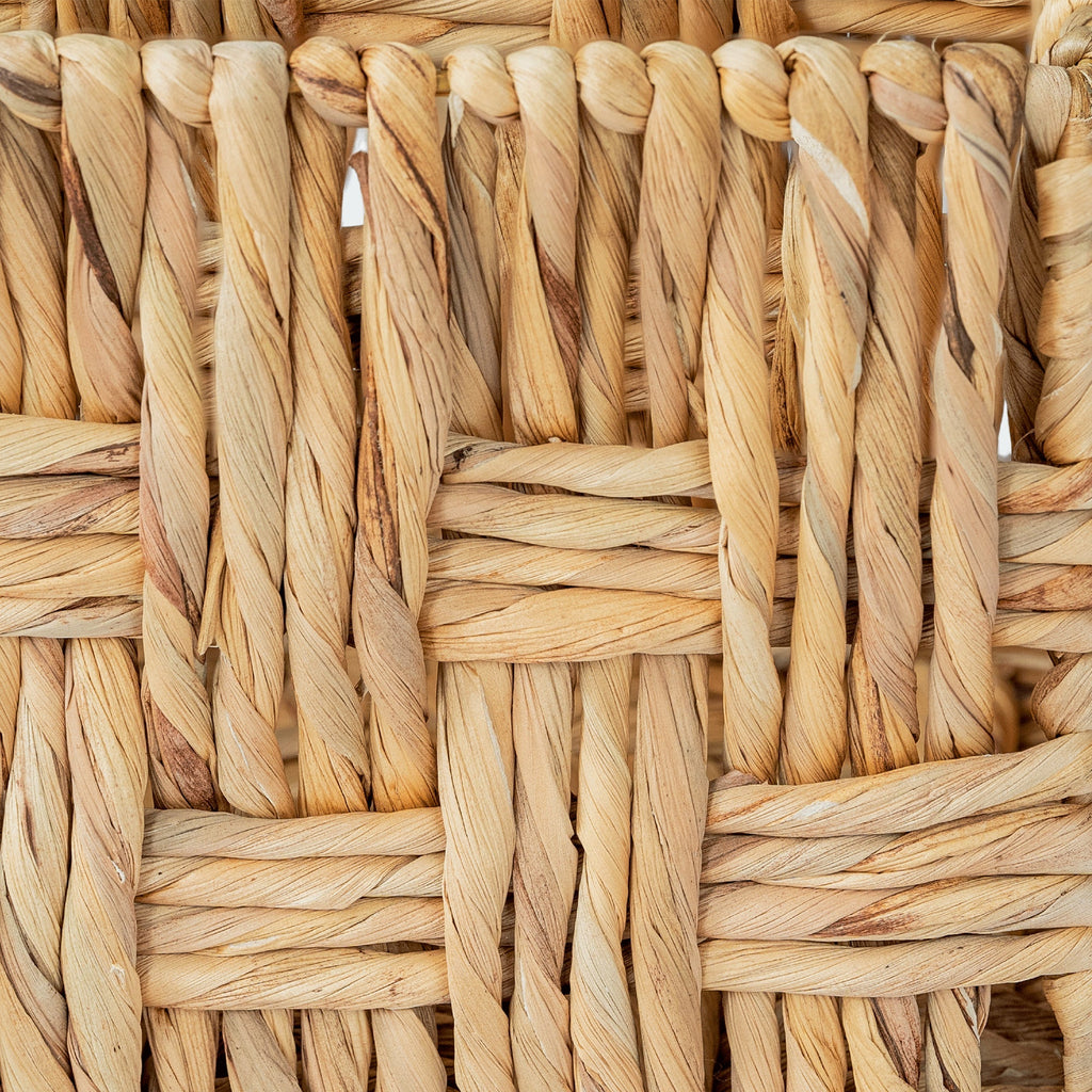 Twisted Rectangular Hyacinth Basket, Set of 2