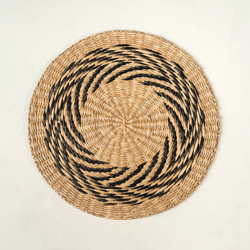 Black Swirl Seagrass Woven Placemat Set Of 6